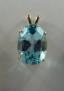 14K Gold 1320 Blue Topaz Pendant