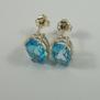 14K Gold 3265 Blue Topaz Earrings