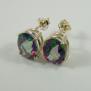 14K Gold 3267 Mystic Fire Topaz Earrings
